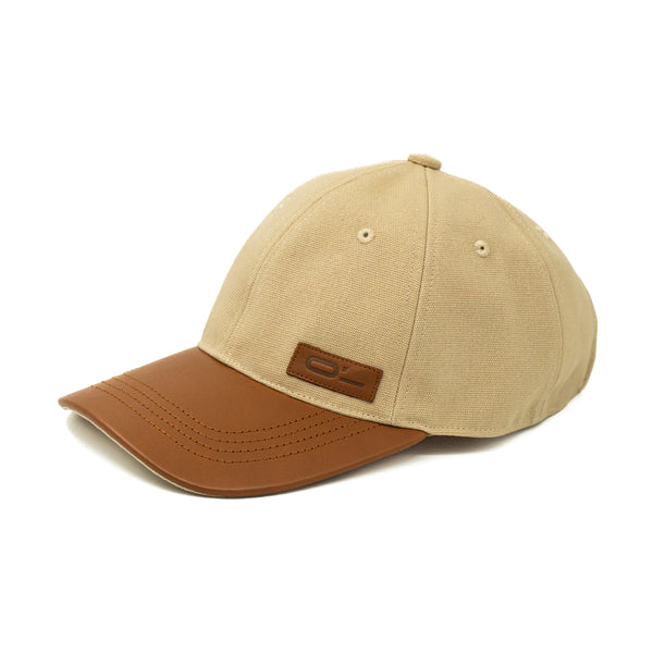 Leather Cap Canvas Beige