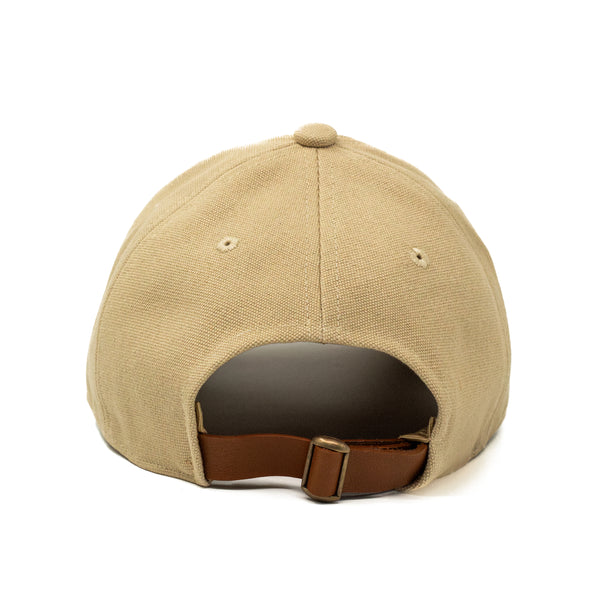 Leather Cap Canvas Beige