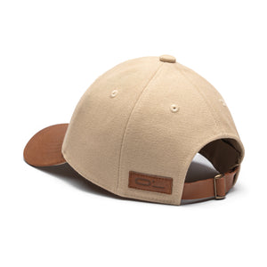 Leather Cap Canvas Beige
