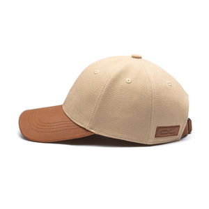 Leather Cap Canvas Beige