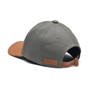 Leather Cap Canvas Grey